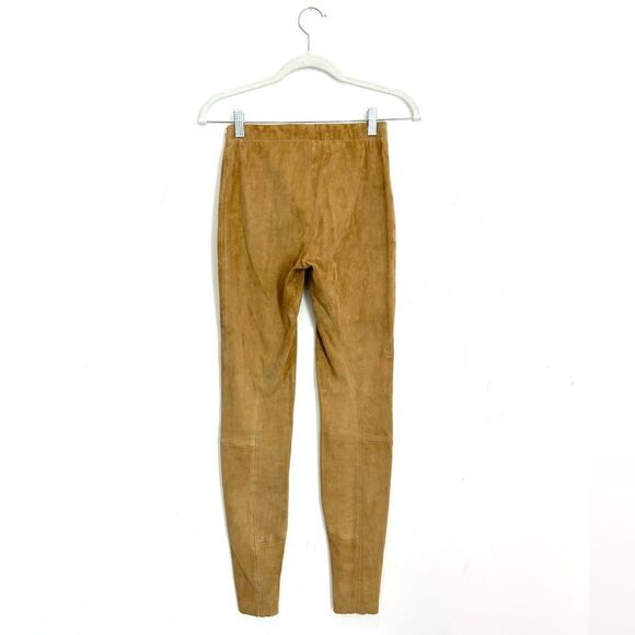 Alice+Olivia Lamb Leather Leggings in Tan - Picture 4 of 7